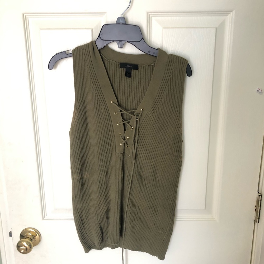 J.Crew Olive Sweater Tank **minor discoloration**